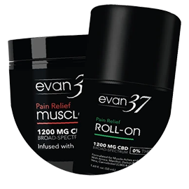 Evan37 CBD Pain-Relief Topicals | Muscle Rub Cream | Roll-On Gel | Skin Cleanser | Essential Oils | Super Plants | Athletic Recovery