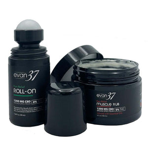 CBD Pain Relief Topical Duo (Roll-on Gel + Muscle Rub Cream) - evan37