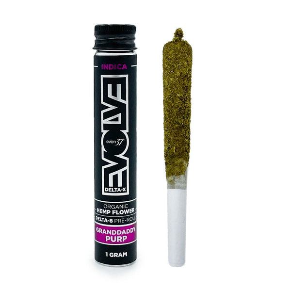 EVOLVE Delta-8 Infused Organic Hemp Pre-Roll - Granddaddy Purp - evan37