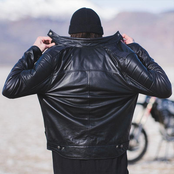 Genuine Lambskin Leather Moto Jacket - evan37