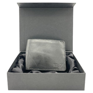Evan37 Men's Leather Wallet | 100% Genuine Cowhide | Black Leather | Strong & Long-Lasting